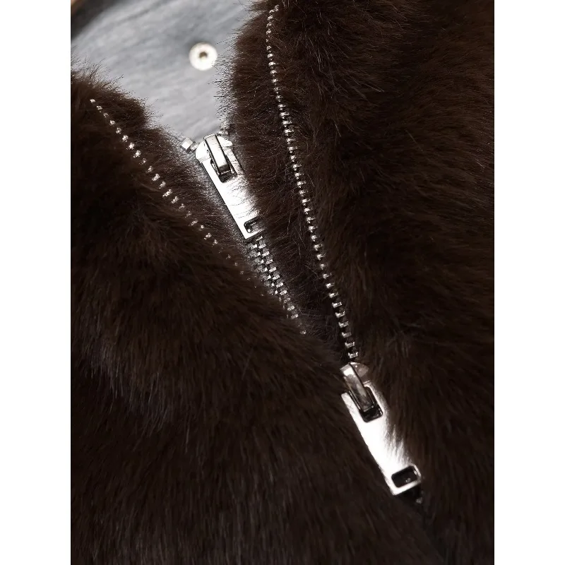 CharmCant Odpinany płaszcz z futerkiem z kapturem dla kobiet, nowość na zimę 2025, elegancki, puszysty kardigan, modne okrycie wierzchnie, kurtki, futra damskie