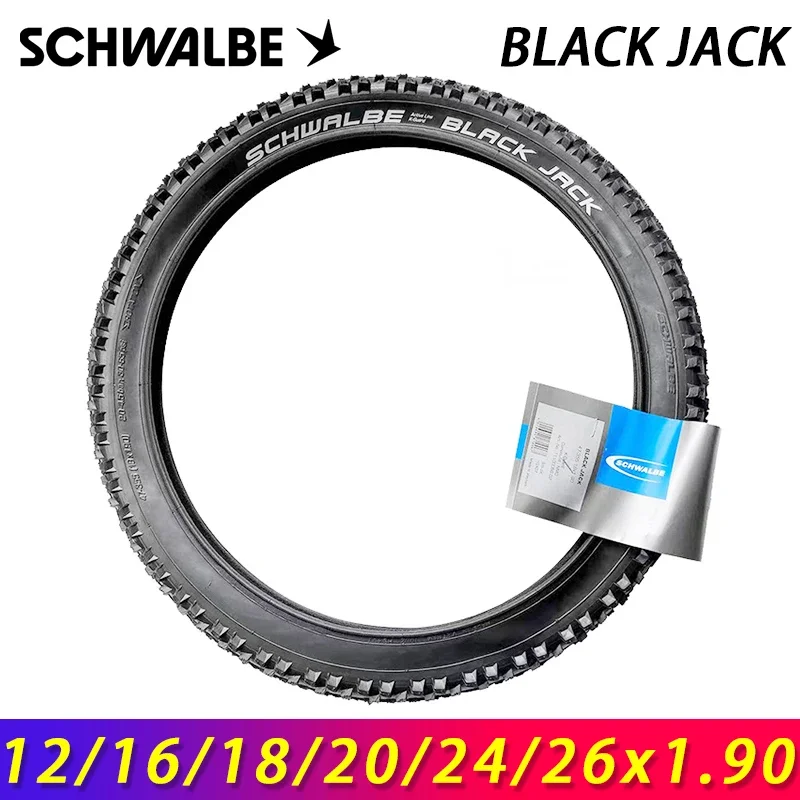 SCHWALBE Original BLACK JACK 12/16/18/20/24/26x1.90 Wired Bicycle Tire for Birdy MTB Children City Road Bike BMX Cycling Parts