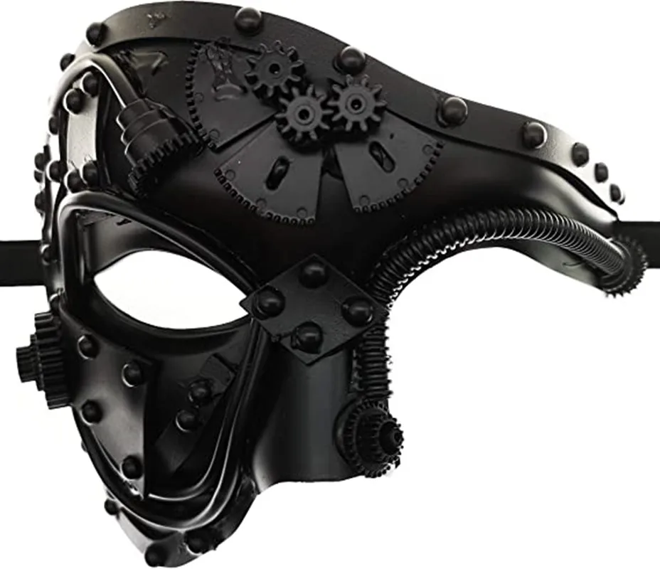 

Venetian Cyborg Metal Steampunk Mask, Halloween Masquerade Party, Phantom of the Opera, Mardi Gras Ball, Creepy Mask