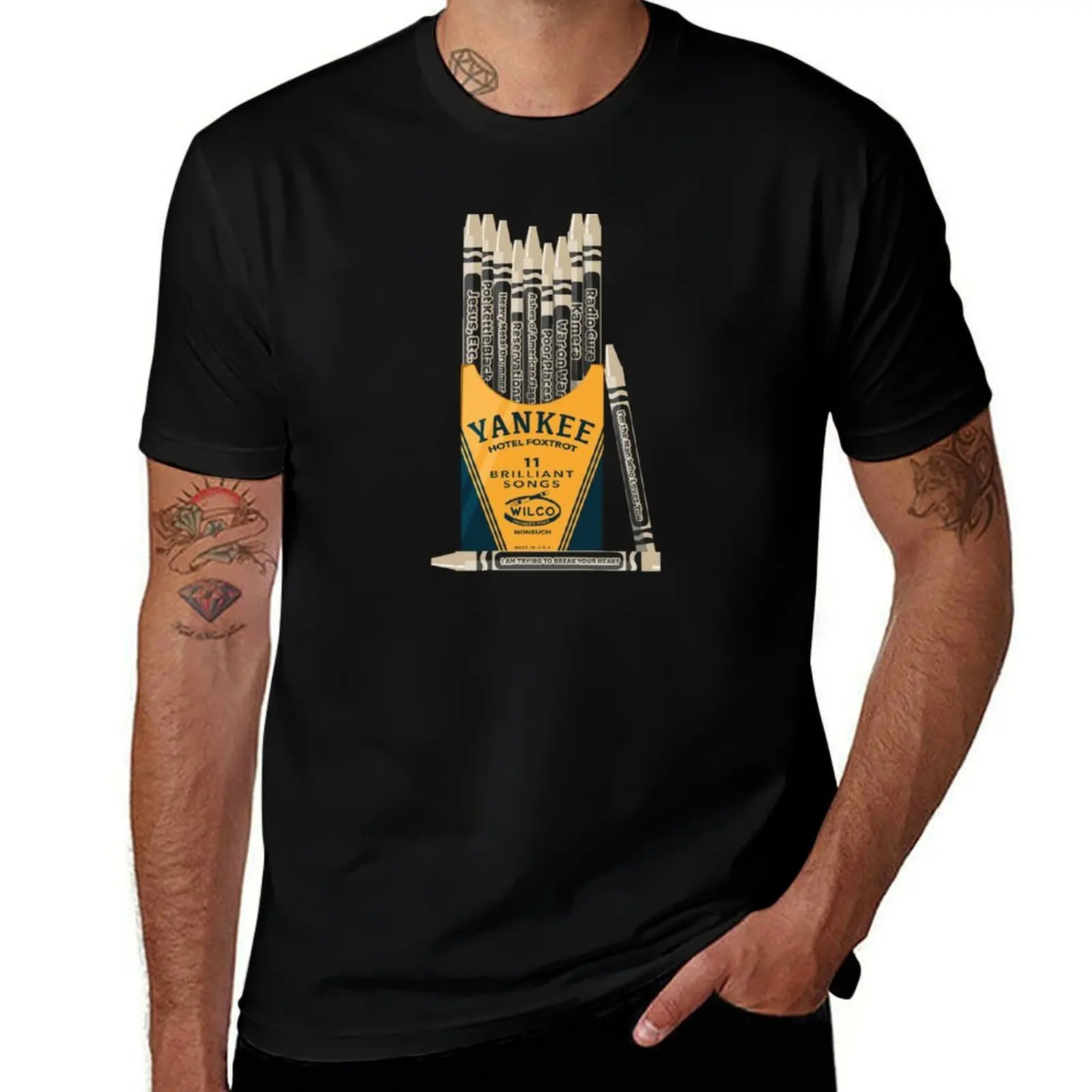 

Yankee Hotel Foxtrot Album Crayons T-Shirt korean fashion cute tops graphic tee shirt mens designer t shirt
