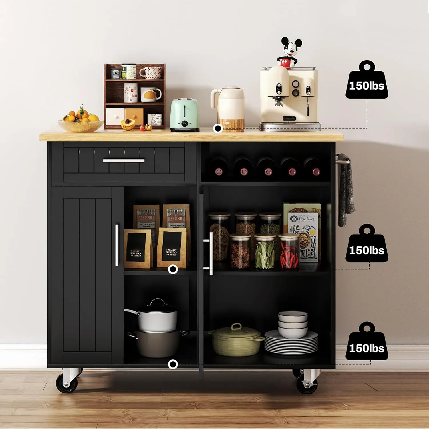 Kitchen Island with Storage Cabinet, 42