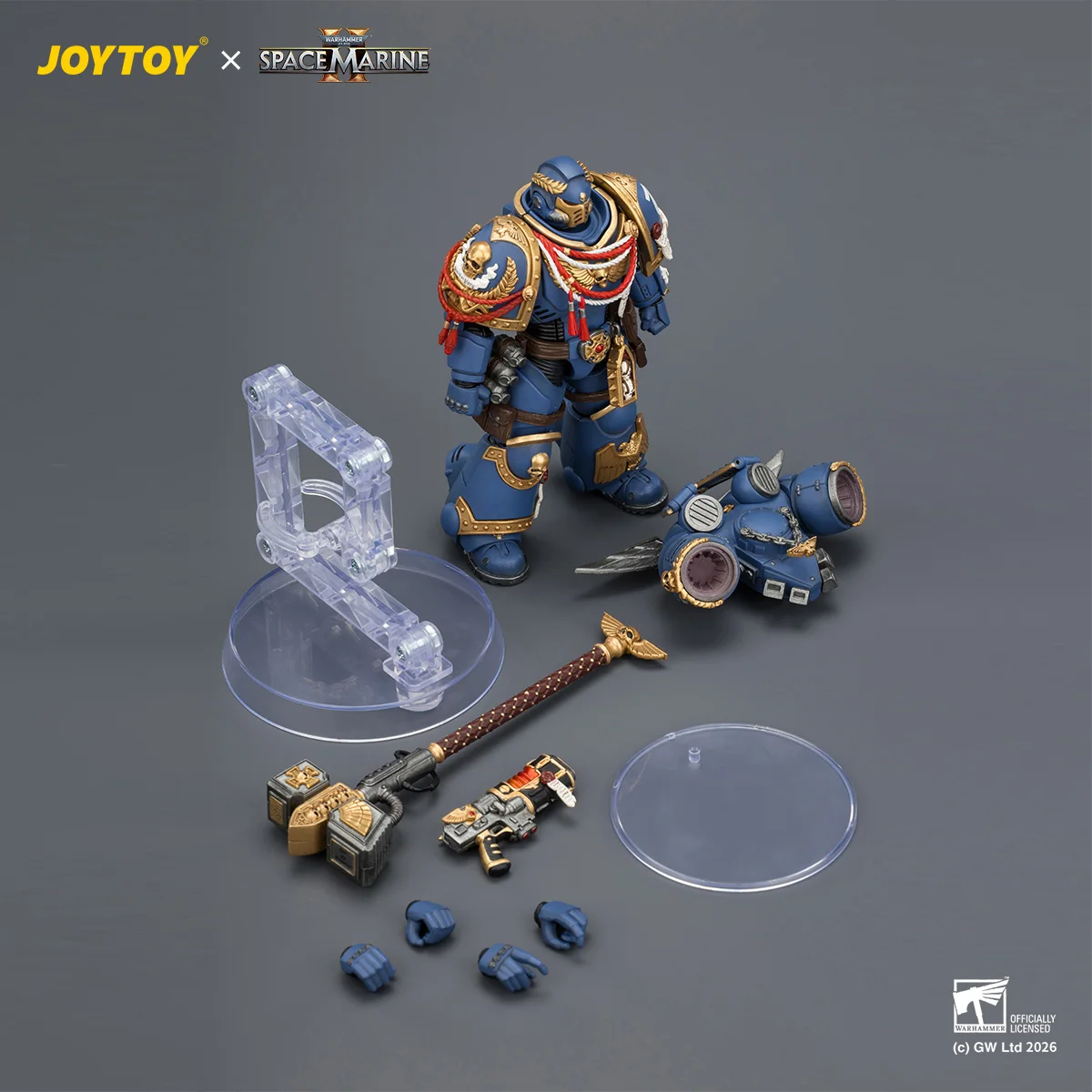 

【Pre-sale】JOYTOY Warhammer 40K Game Edition Ultramarines Assault Intercessor with Jump Pack Thunderhammer and Neo Volkite Pistol