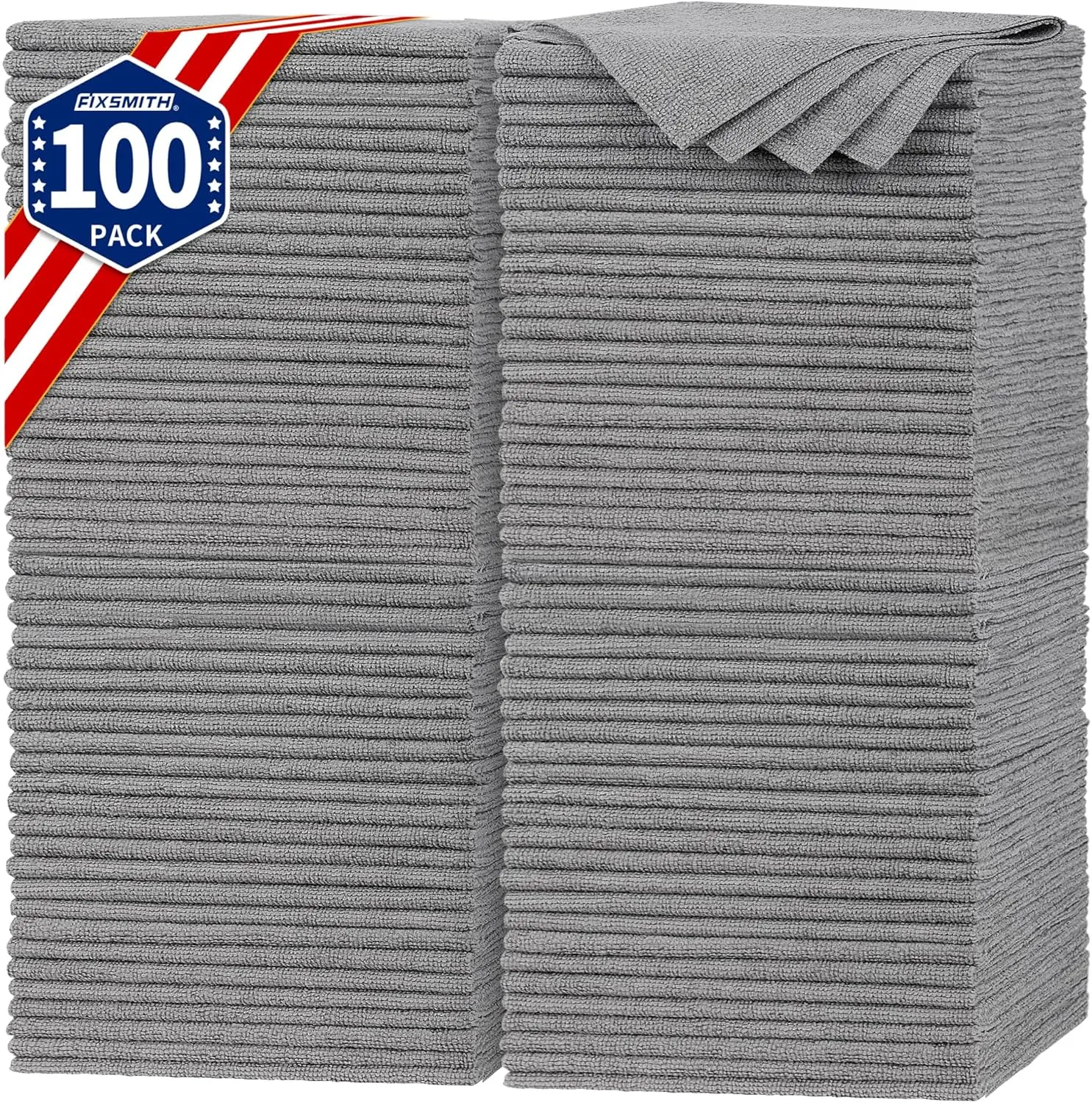 

Shop Towels, Pack of 100, Grey Microfiber Cleaning Cloth Bulk, Microfiber Towels for Cars, All