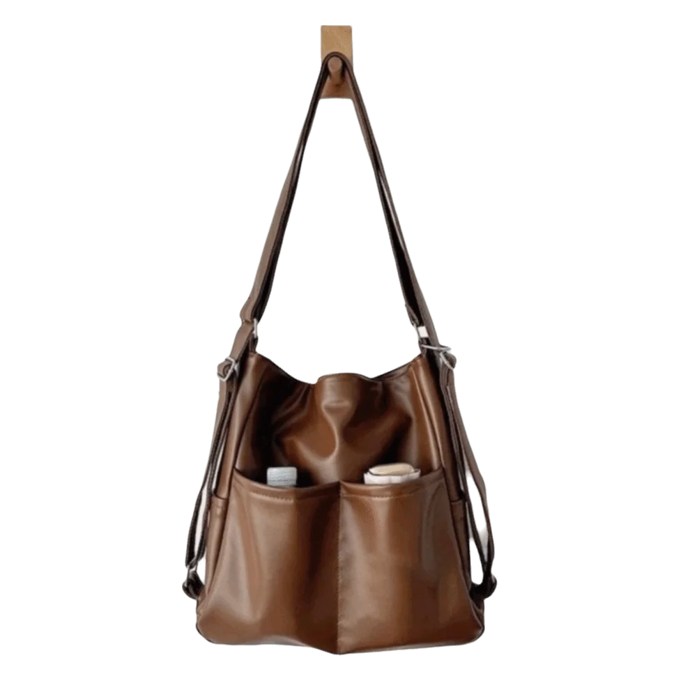 

Portable Large Capacity Retro Commuting Backpack Solid Color Fashion Travel Shoulder Bag Simple Casual Crossbody Bag Student