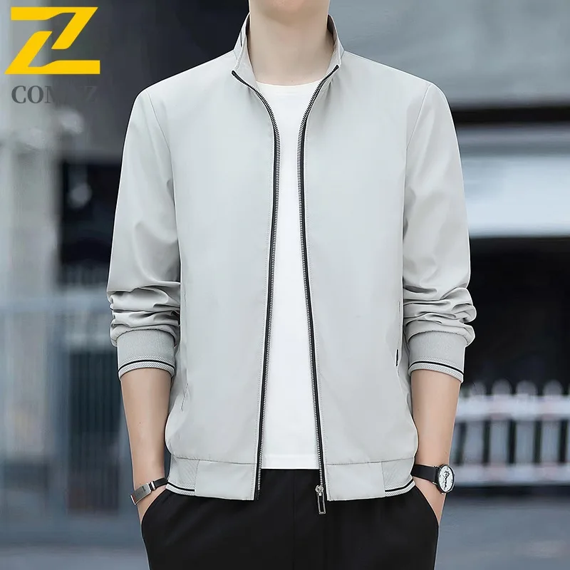 

COMXZ Loose Windbreaker Coat 2025 Brand Luxury Minimalist Outdoor Office Golf Business Jackets Jacket with No Hood Men Cloting