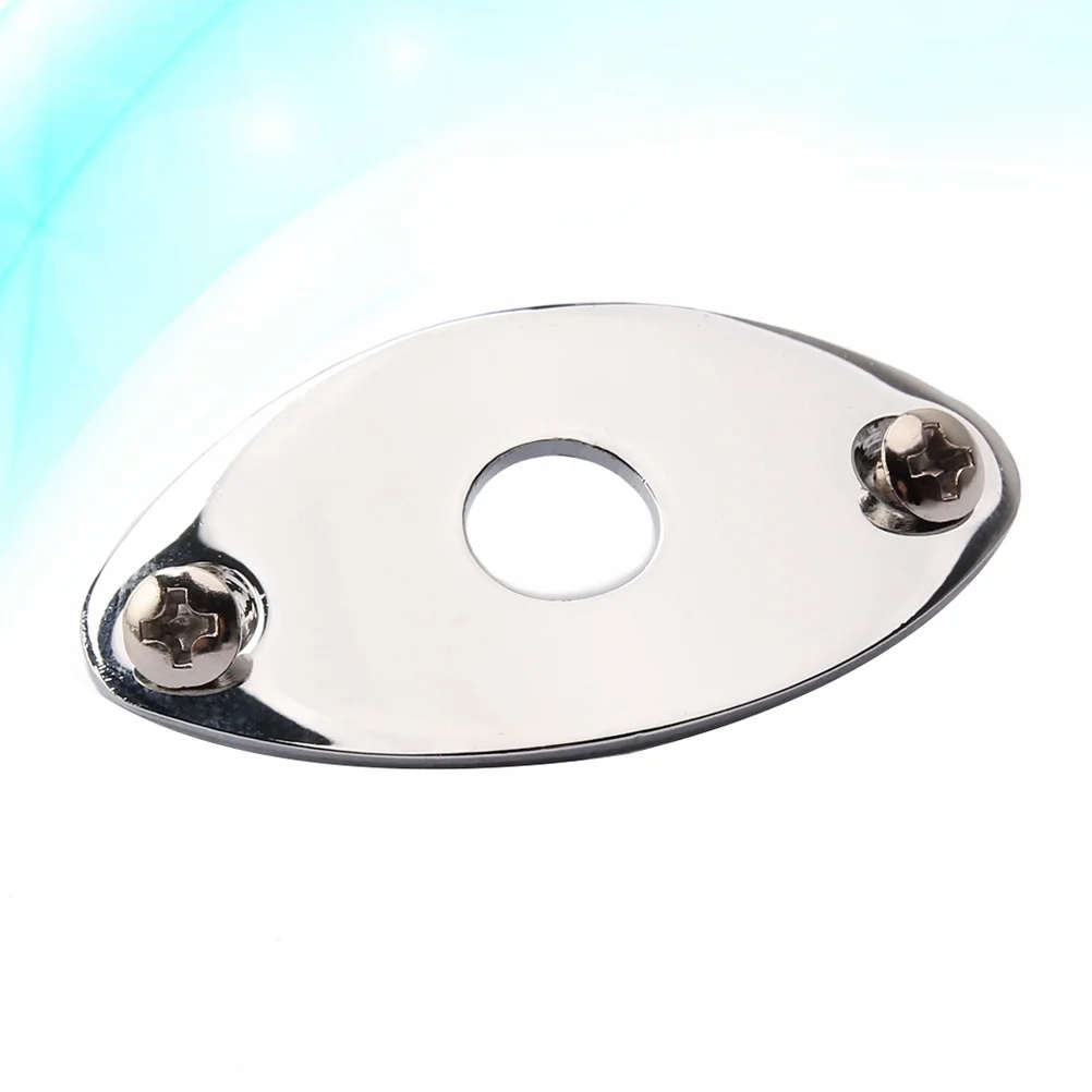 

Pickup Output Input Jack Socket Plate Oval Metal Silver Guitar Jack Plate Electric Guitar Bass Mounting Screws Durable
