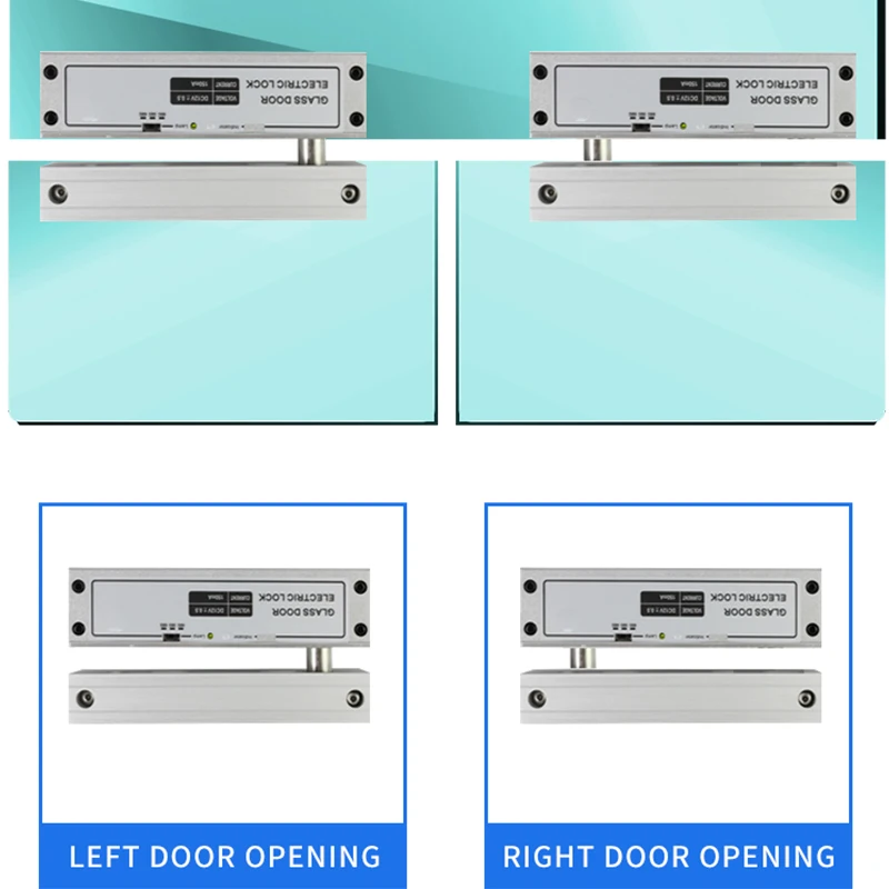 Специальный электрический замок для верхних и нижних бескаркасных стеклянных дверей с задержкой, для одной двери, для двойной двери, без электрической розетки