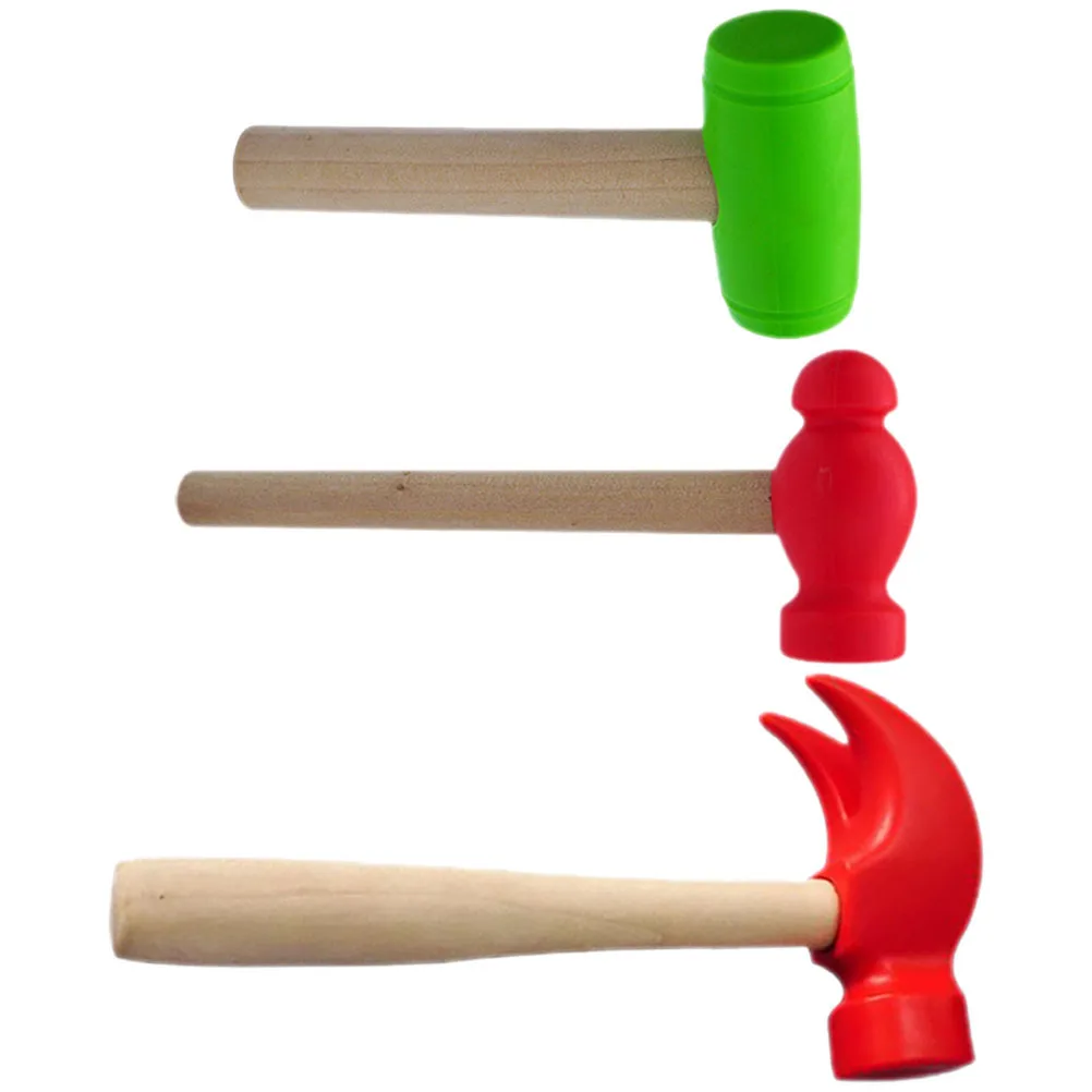 3 pçs crianças martelo batendo conjunto pequeno bater fingir jogar leve durável mallet aumenta a coordenação mão olho crianças