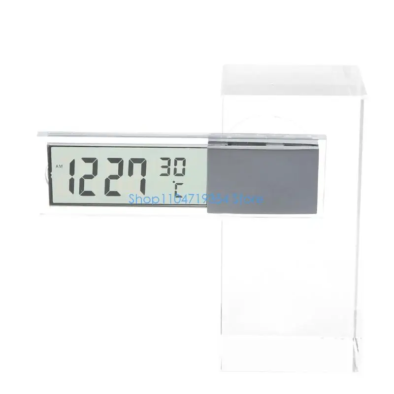 0XLD Mini 2 in 1 LCD Digital Auto Car Truck Clock + Thermometer for w/Suction Cup