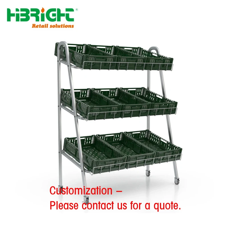 custom.Highbright Customized Hot Selling Supermarket Vegetable Green Display Stand