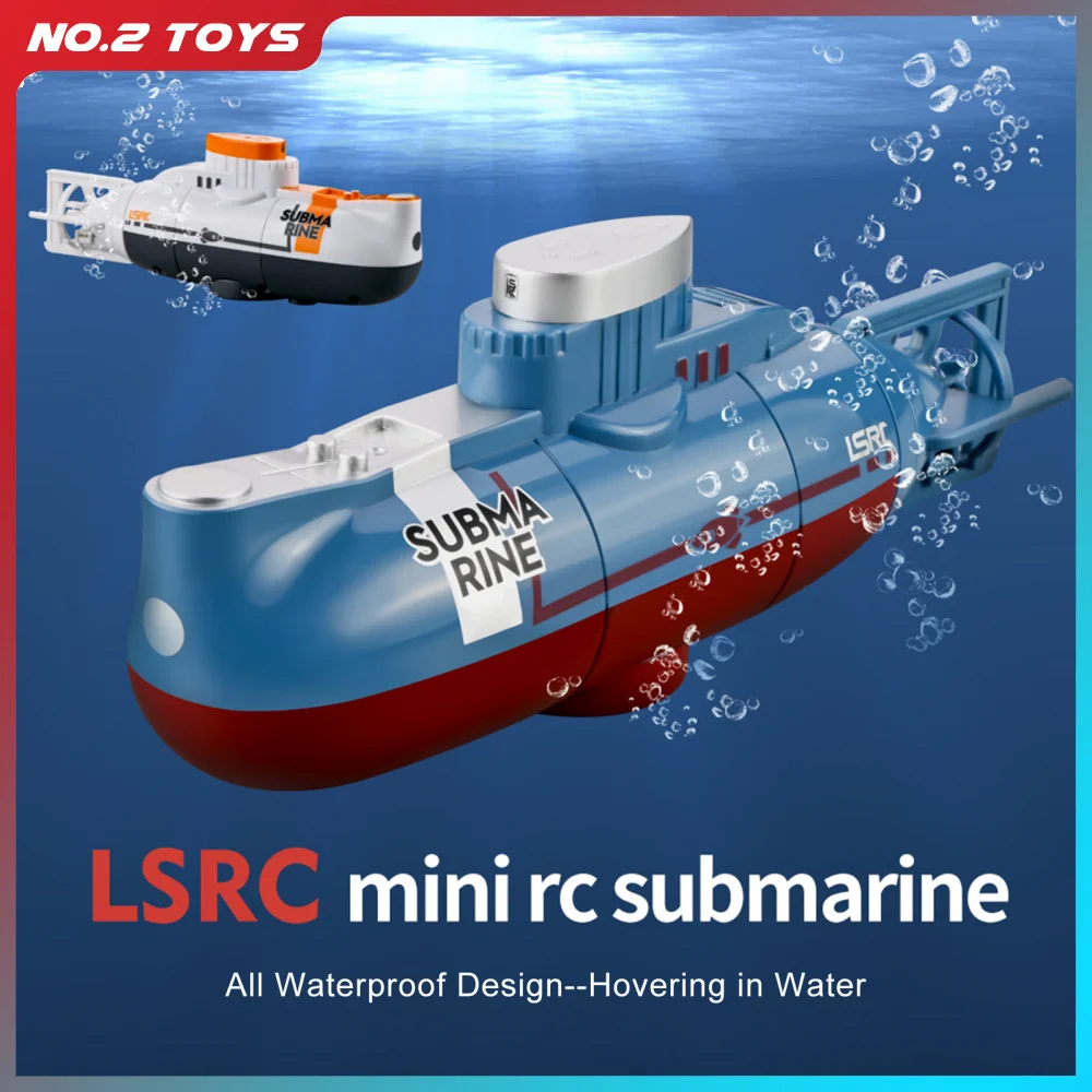 Mini barco de controle remoto submarino rc, barco elétrico de mergulho à prova d'água, modelo de simulação de brinquedo para meninos e meninas, presente de ano novo