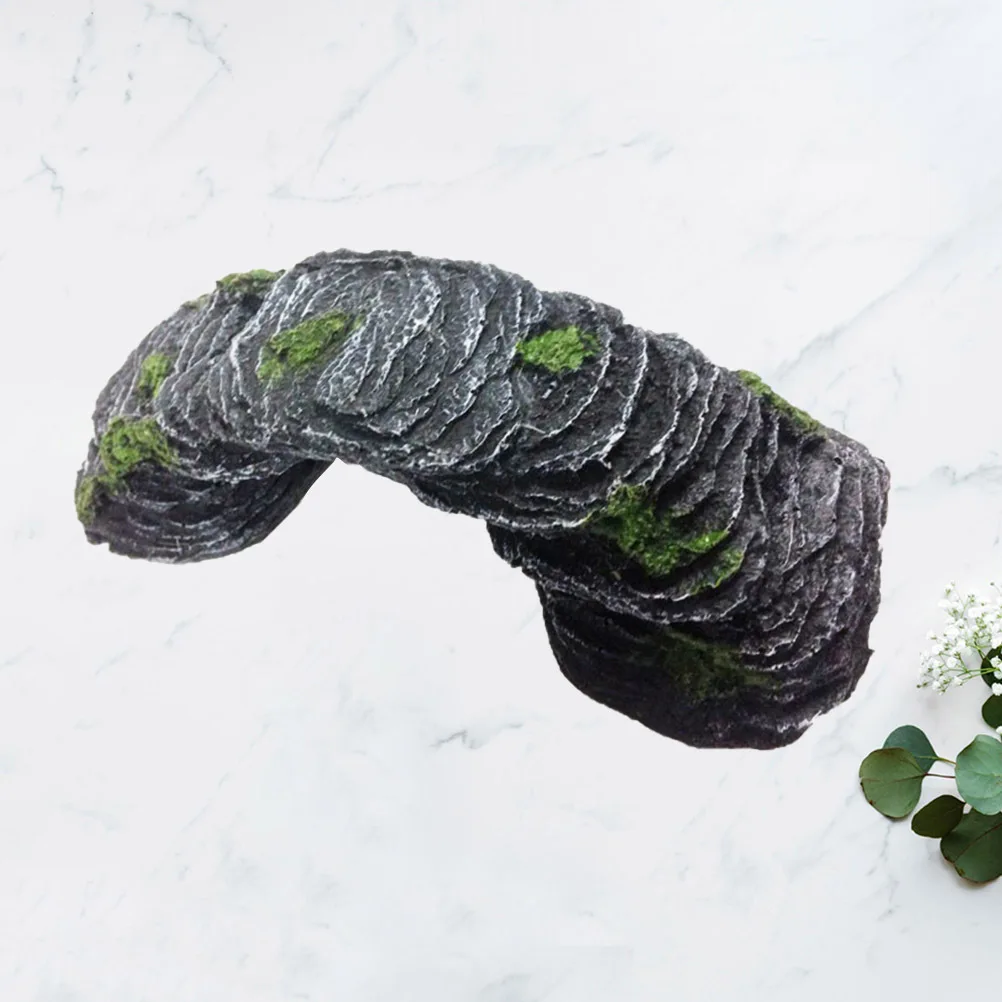 

Reptile Stone Bridge Turtle Basking Platform Hideaway Fish Tank Decoration Resin Ramp Design Realistic Waterproof Durable