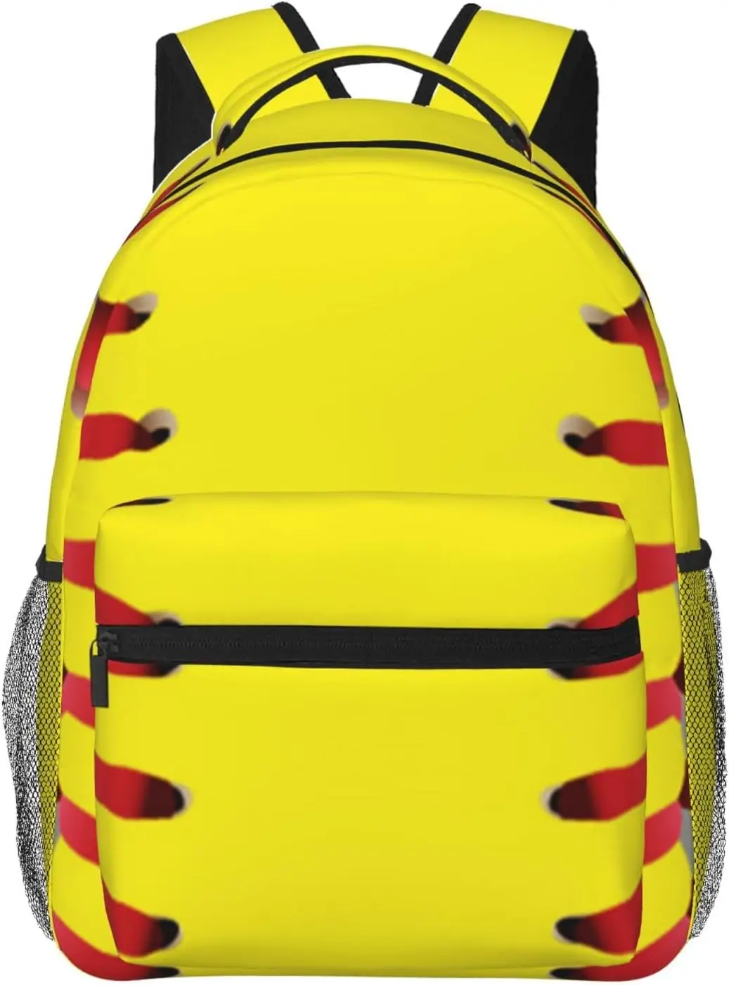 Backpack Straps Durable Daypack Fashion Rucksack for Sports Outdoors Running Travel Casual Red Lines Yellow Softball Backpacks