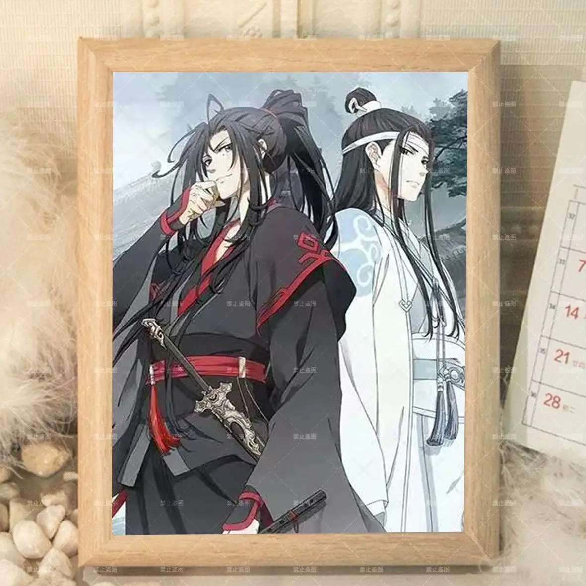 إطار صورة محيطي مخصص وبسيط "Master of the Demonic Path"، هدية لتزيين غرفة النوم من Wei Wuxian LAN Wangji