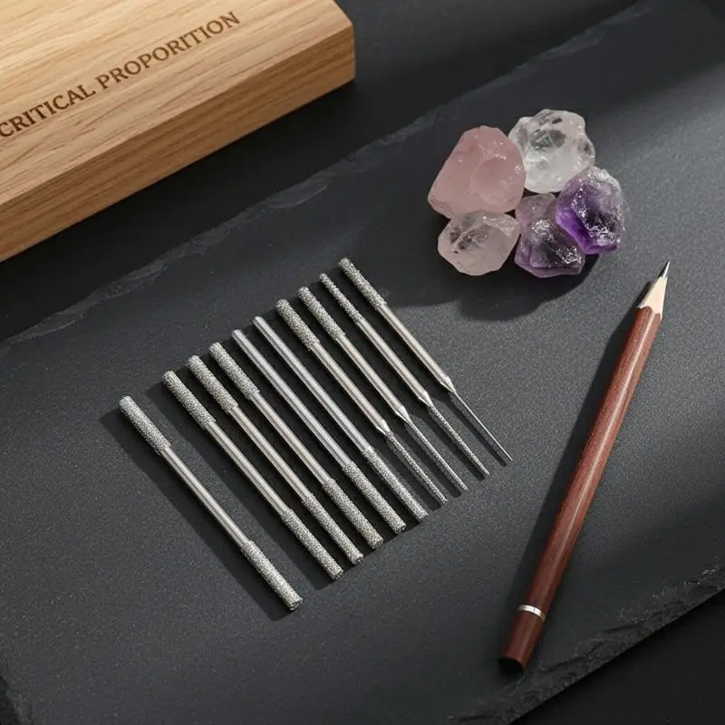 

Набор сверл для ювелирных работ, 10 шт., с покрытием, 0.8-2.5 мм, хвостовик 2.35 мм, для стекла, нефрита, драгоценных камней, рукоделия