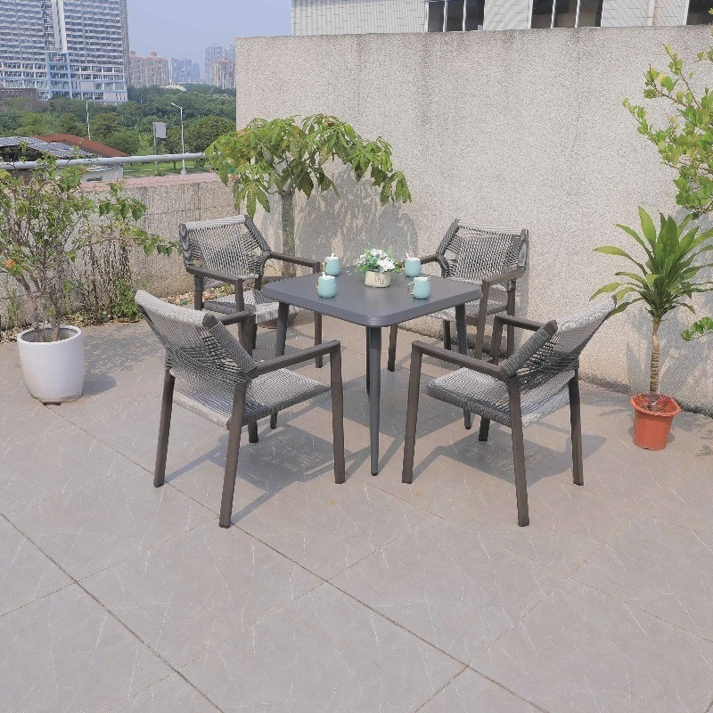 

Outdoor courtyard tables and chairs Outdoor leisure Open-air terrace Garden yard with webbing rattan chairs Bed and breakfast