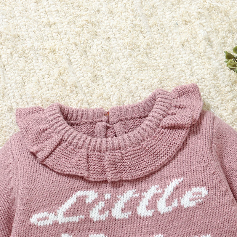 Baby Rompers Knitted Newborn Girls Boy Jumpsuit Long Sleeve Foot Wrap Fall Infant Kid Clothes 0-9M Fashion Letters Overalls Warm