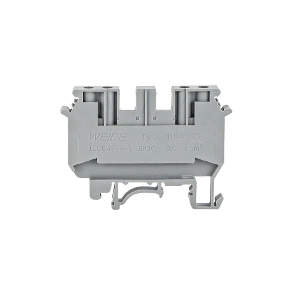 10Pcs UDK-4 Feed Through Screw Connection Multi Conductors Wire Connector UDK4 Din Rail Terminal Blocks