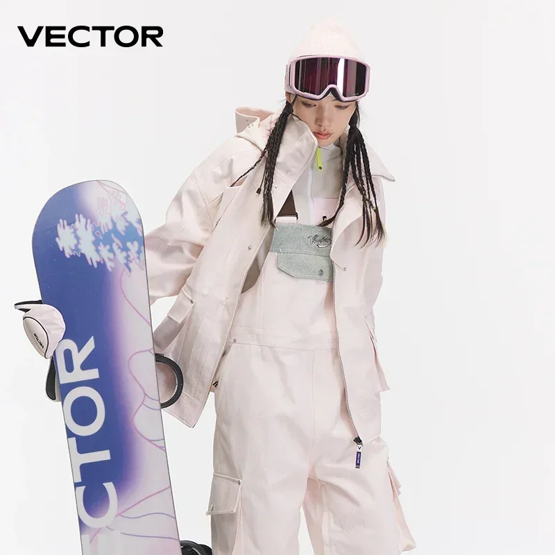 VECTOR-Chaqueta de esquí de vaquero para mujer y hombre, chaqueta de esquí a la moda, aislamiento térmico grueso, impermeable, equipo deportivo a prueba de viento