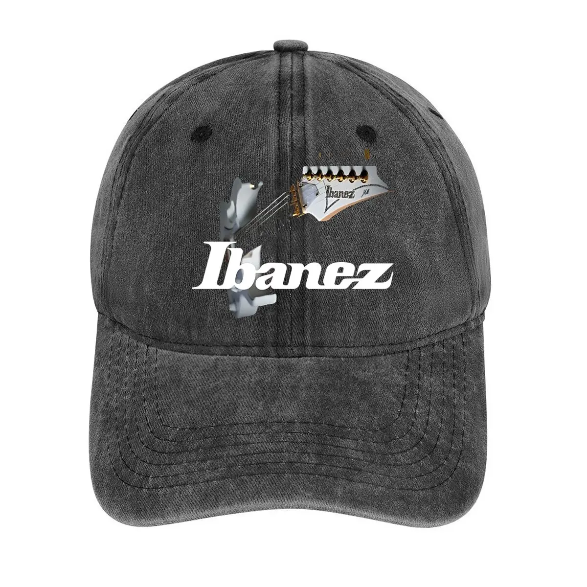 Ibanez Guitar Brand Design Música - equipo - marca - relacionada, Promoción de Ibanez con una guitarra Gorra de béisbol lavada