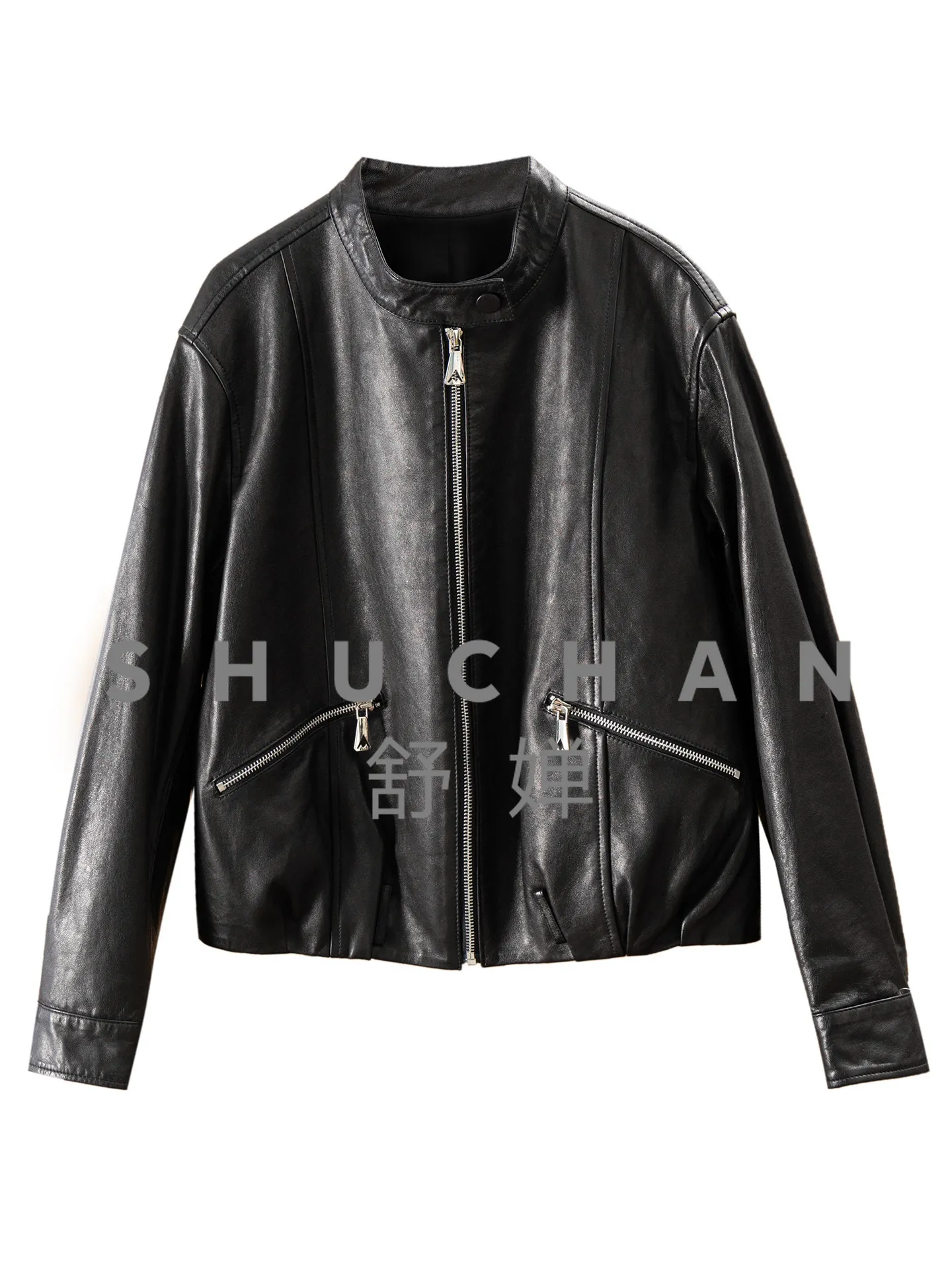 

Oil Wax Sheepskin Stand-Up Jacket Leather Jacket Women H17L6 Abrigos Mujer Invierno 2026 Genuine Leather Jacket