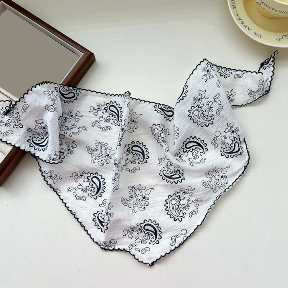 Ins floral impressão pescoço cachecol xale primavera outono triângulo cabeça de cabelo envoltório bandana diy lenço bandanas fita de cabelo para mulher