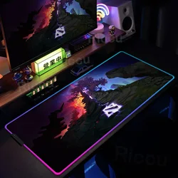 RGB Large Gaming Mouse Pad Dota 2 Deskmat Backlight LED Rubber Cushion Play Mats 90x40cm Computer Keyboard Notebook Table Carpet
