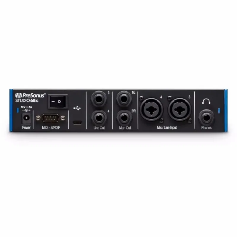 PreSonus external sound card for live-performance applications for ultra-high-definition recording and mixing Studio 68c