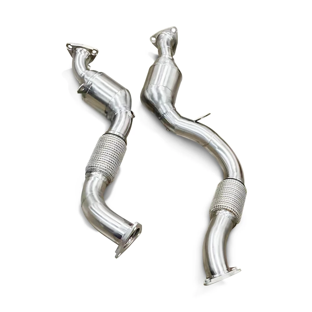 Customized stainless steel Exhaust downpipe used for Porsche Cayenne 957 3.6/4.8T 2006-2010  Catalytic downpipe exhaust system