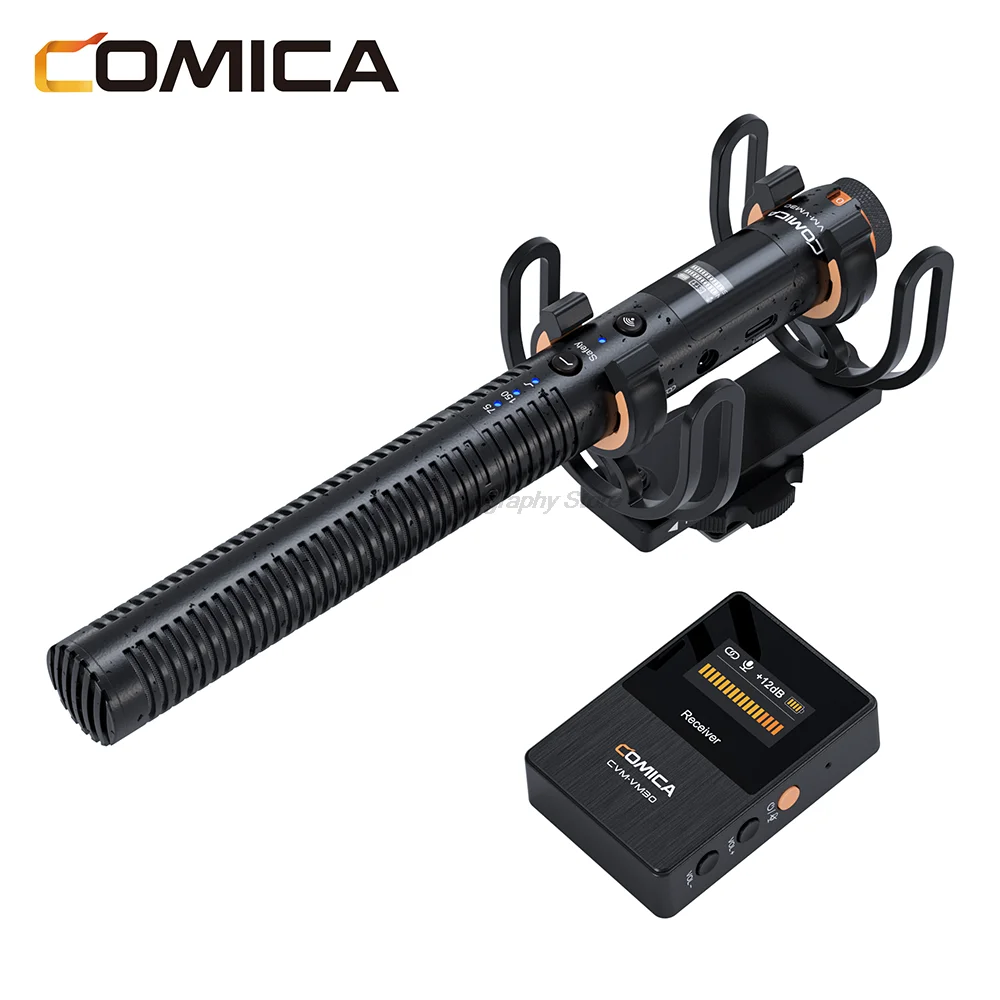 Comica VM30 Microphones Professional Super Cardioid Wireless Lavalier Mic Noise Reduction Photo Shotgun Camera Microphone Video