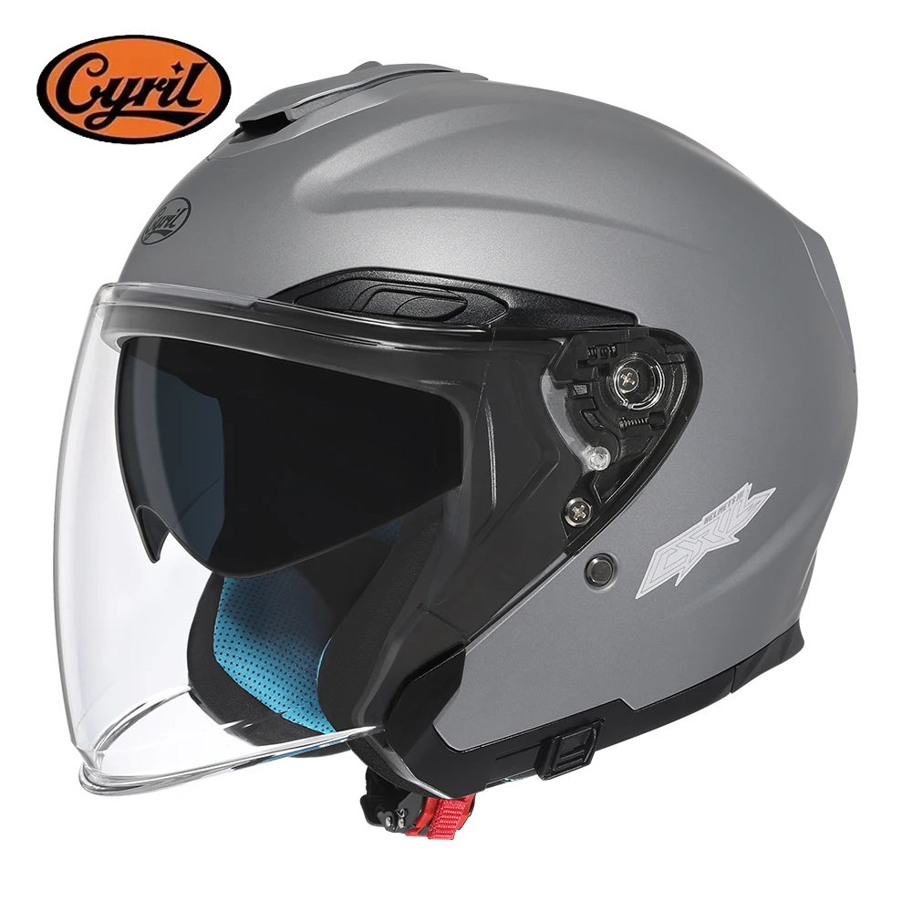 

New Arrival Open Face 3/4 Motobike Helmets Double Visors Dot Approved Motorcross Helmets For Adults CYRIL R18 casco moto