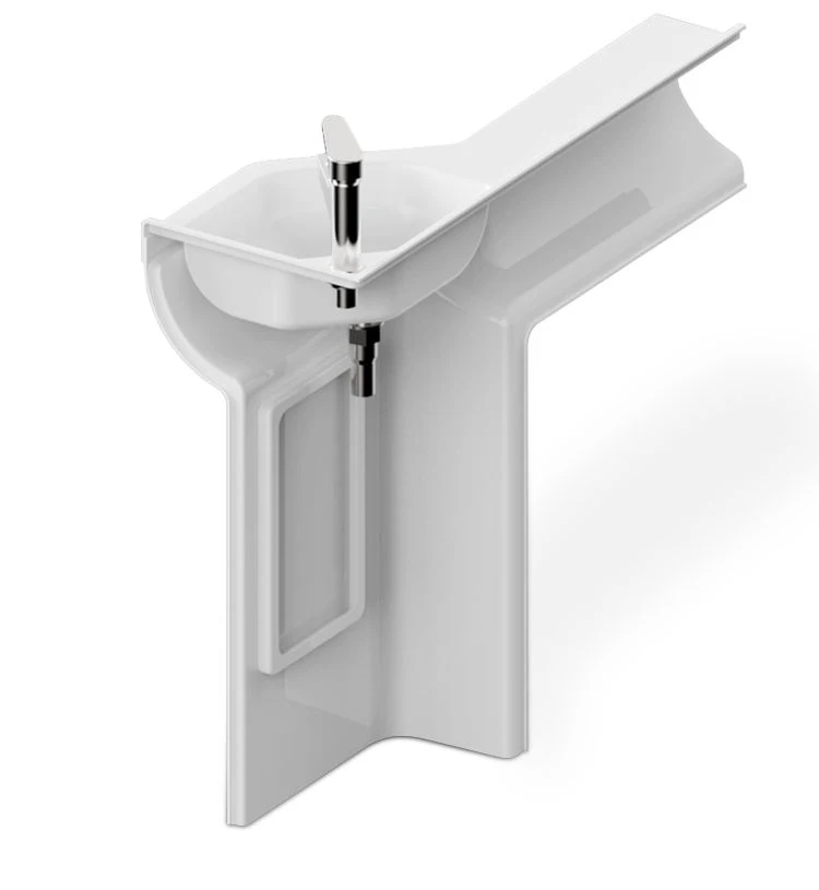 

Non-Pollution Integrate Shower Room with Shower Tray Base & 9-Shaped Basin Sink for Yacht Pull-Behind Trailer & Removable House