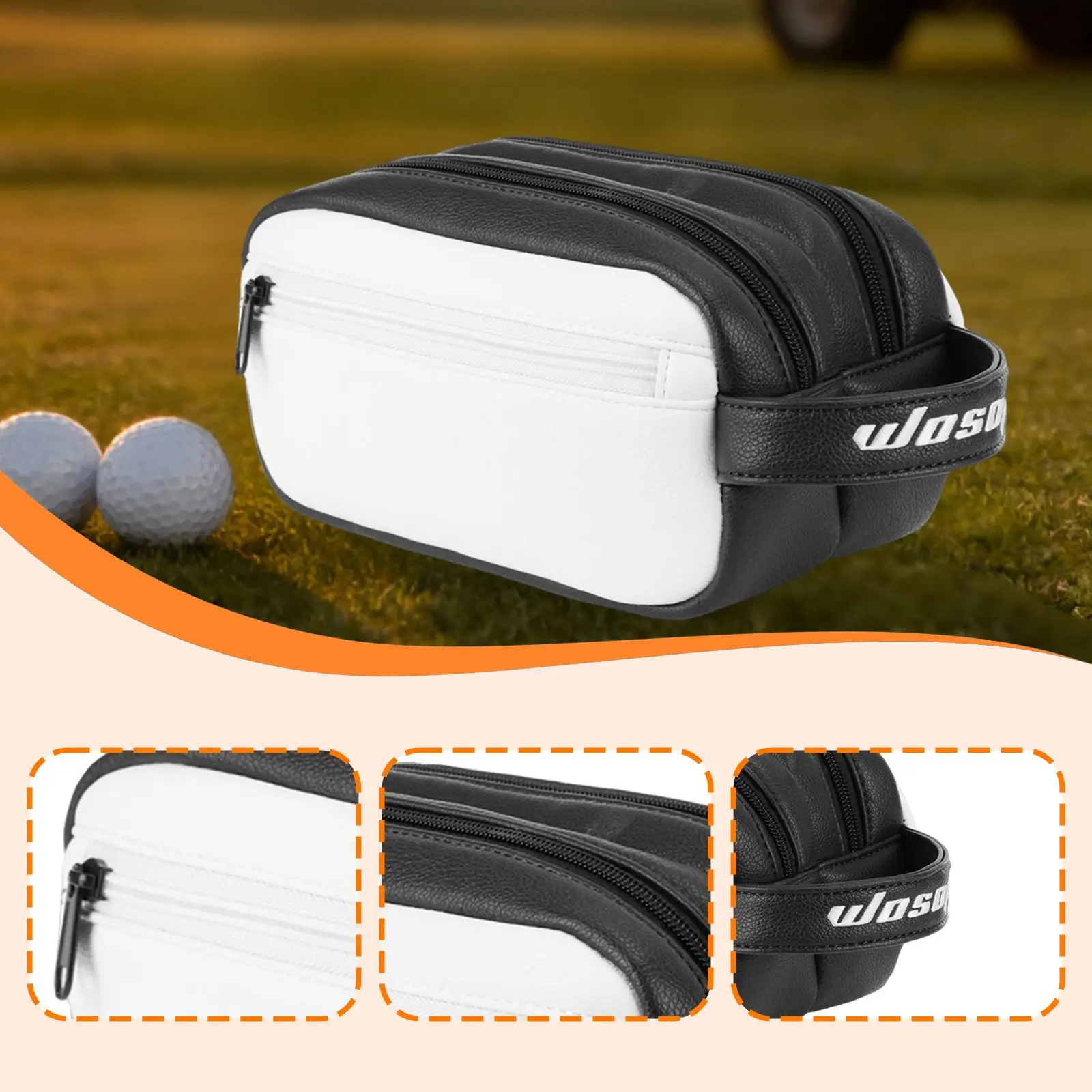 

Сумка для переноски мячей для гольфа из ПУ с застежкой-молнией, сумка-органайзер для инструментов и маркеров для гольфа, подарочная сумка для гольф-оборудования