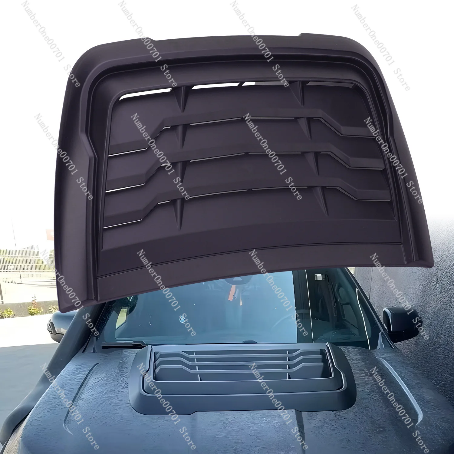 Hood Air Intake Cover Deflector for Ford Ranger Raptor 2015-2022, ABS Bonnet Scoop Trim, Easy Installation