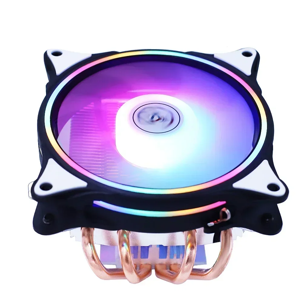 4 Heatpipes CPU Radiator Cooler 120mm RGB Low Profile Fan PWM 4PIN LGA 775 1155 1150 1151 1200 1700 2011 X79 X99 AM4 Ventilador