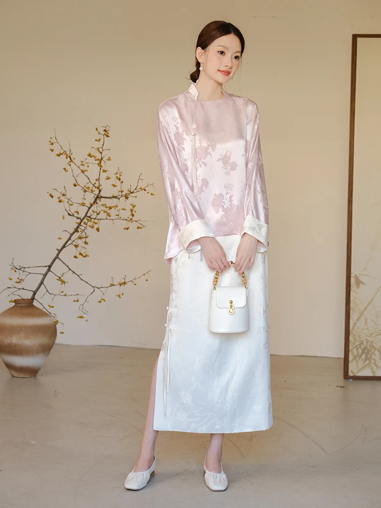 

Новый китайский женский топ на весну и лето, оригинальный национальный розовый нежный высококачественный топ из искусственного шелка, улучшенный дзен-Дух