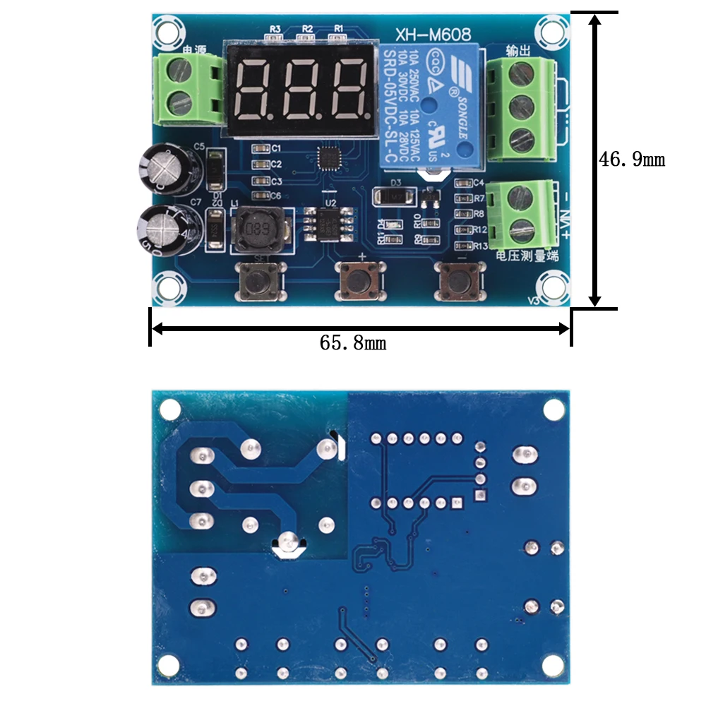 XH-M608 Battery Charging Module Meter Under Voltage Overvoltage Protection For Power Amplification Module