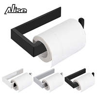 Stainless Steel Toilet Roll Holder Wall Mount Bathroom Tissue Paper Holder Simple Design Matte Black Finish Tissue Accessories