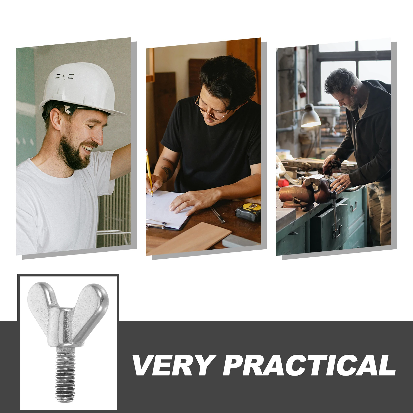 2 Buah Sekrup Mur Sayap Baja Tahan Karat 304 dengan Kepala Soket Segi Enam Datar untuk Pemasangan Tiang Bendera, Furnitur, dan Rangka Tempat Tidur