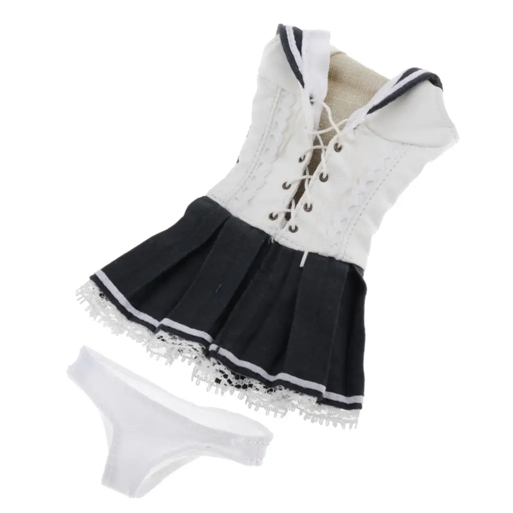 1 6 Scale Doll Clothing Schoolgirl Skirt Set Fabric Accessories for Female Action Figures 12 Inch
