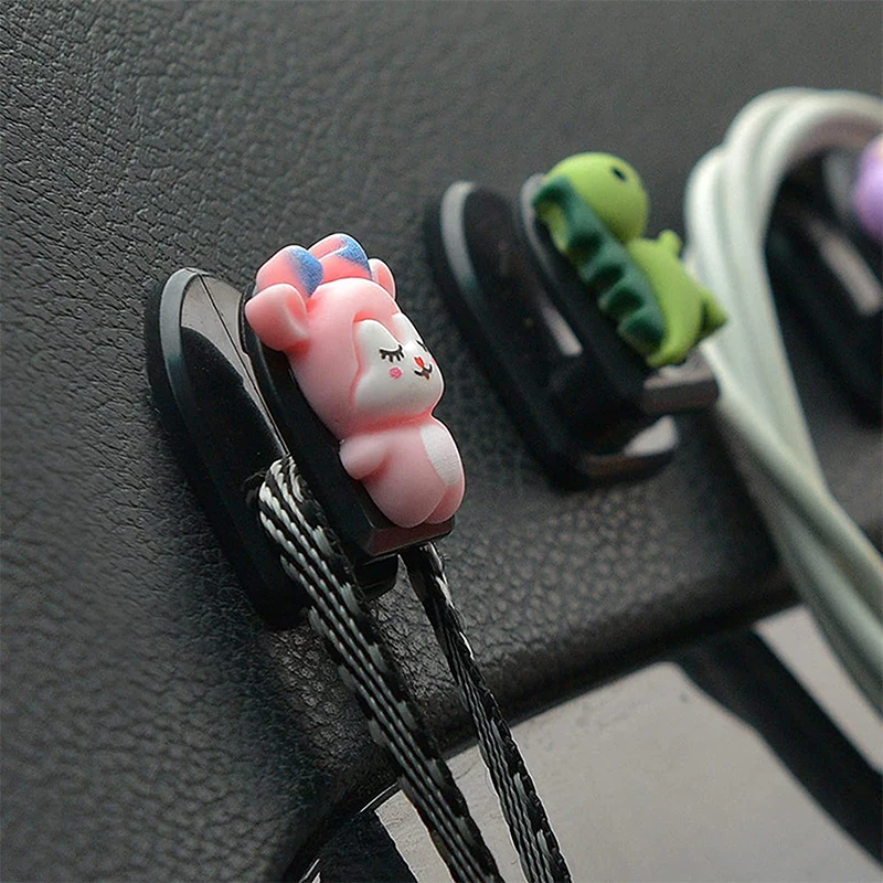 Multifunctional Mini Adhesive Car Hook Organizer Creative Cartoon Cute Car Seat Back Hook Auto Interior Decoration Accessories