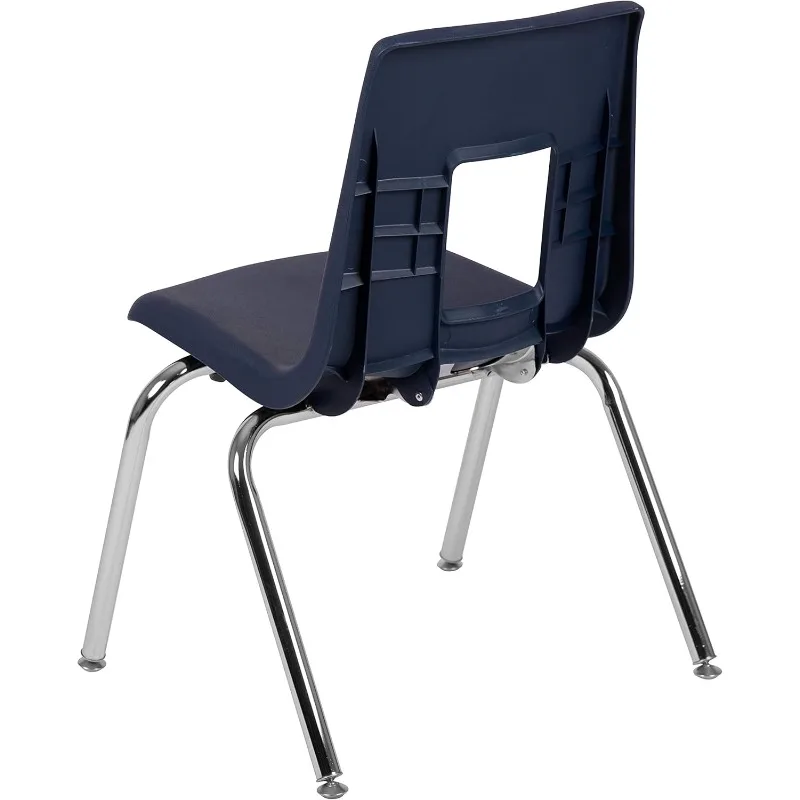 4 Pack Navy Student Stacking School Chairs 16 Inch Shell Back Stacking Chair Is Designed To Promote Healthy Sitting Habits