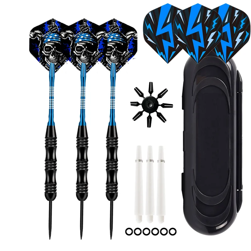 3 stks Professionele Staal Puntige Dart 22g Kiel Dart met 3 stks Aluminium As + Extra 3 Dart Vluchten voor Darts Spel