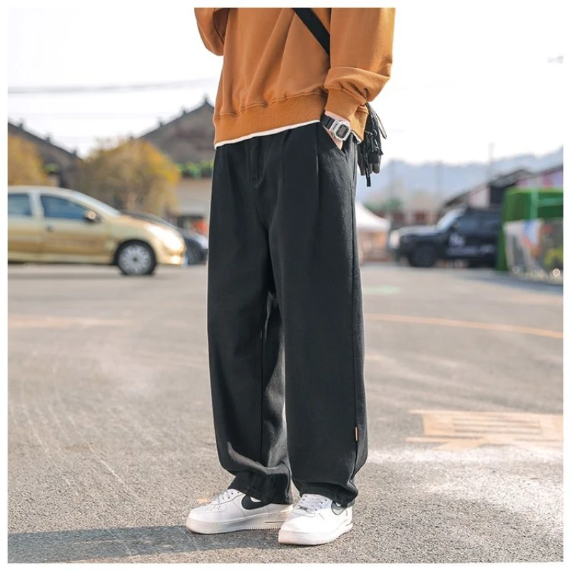 

Pants Men Straight Wide-leg Trousers Boys Trendy Brand Loose American Work Casual Pants