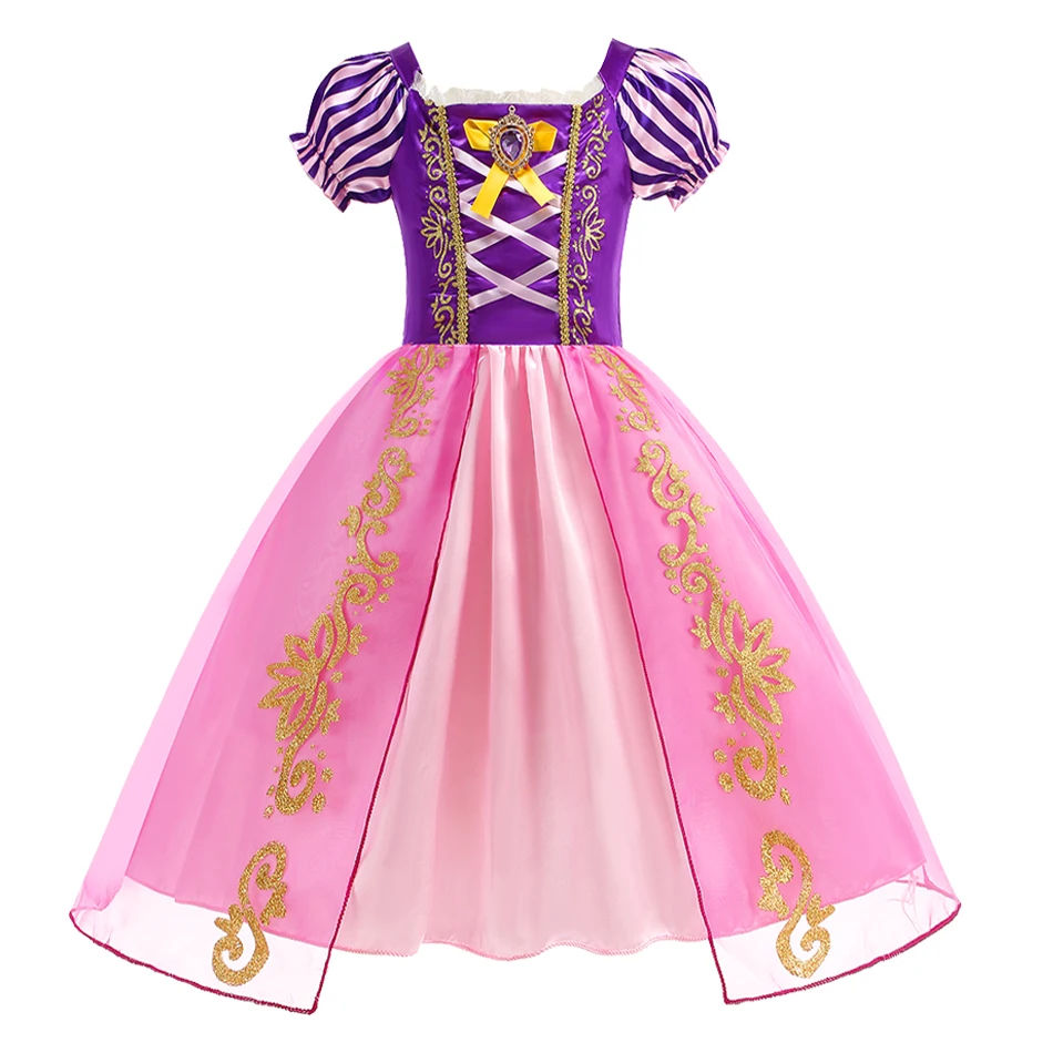 Girls Rapunzel Dress Tangled Princess Costume Halloween Birthday Carnival Party Vestido Kids Birthday Dress Up