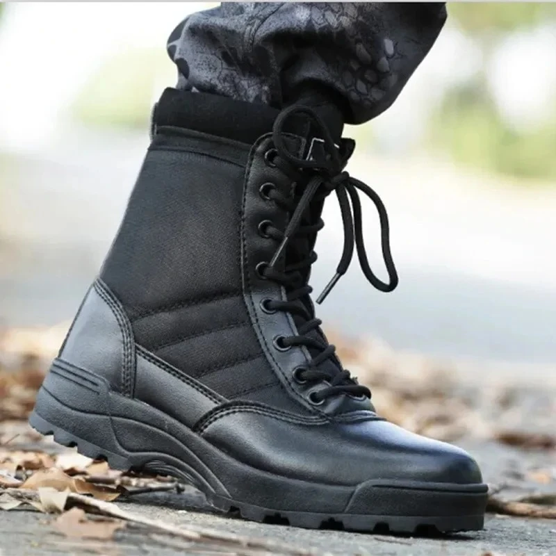 

Men Working Boots New Outdoor Men Hiking Black High Top Desert Unisex Platform Ankle Boot Comfortable Wear-Resistant