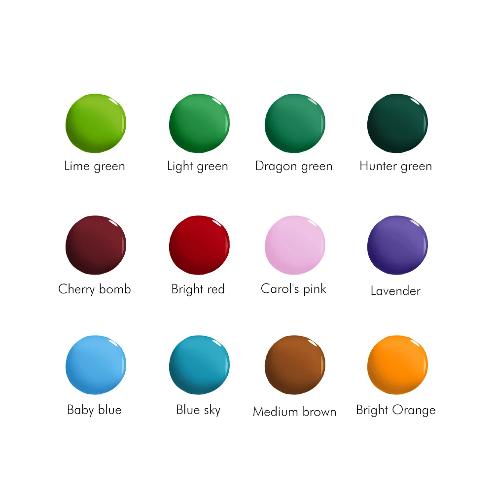 12PCS 30ML Tattoo Ink Set - 12 Colors Professional Body Art Pigment for Permanent Makeup & Semi-Permanent Tattoo Supplies