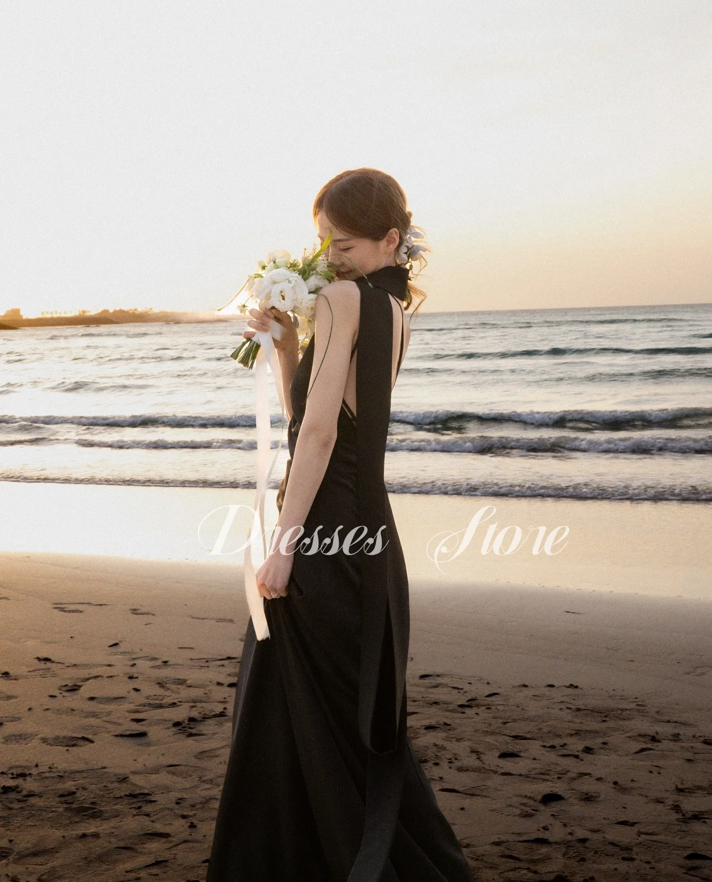 MD Elegant Mermaid One-Shoulder Evening Dress Scarf Korea Photoshoot Floor Length Evening Gown Corset Customised 웨딩드레스 2025