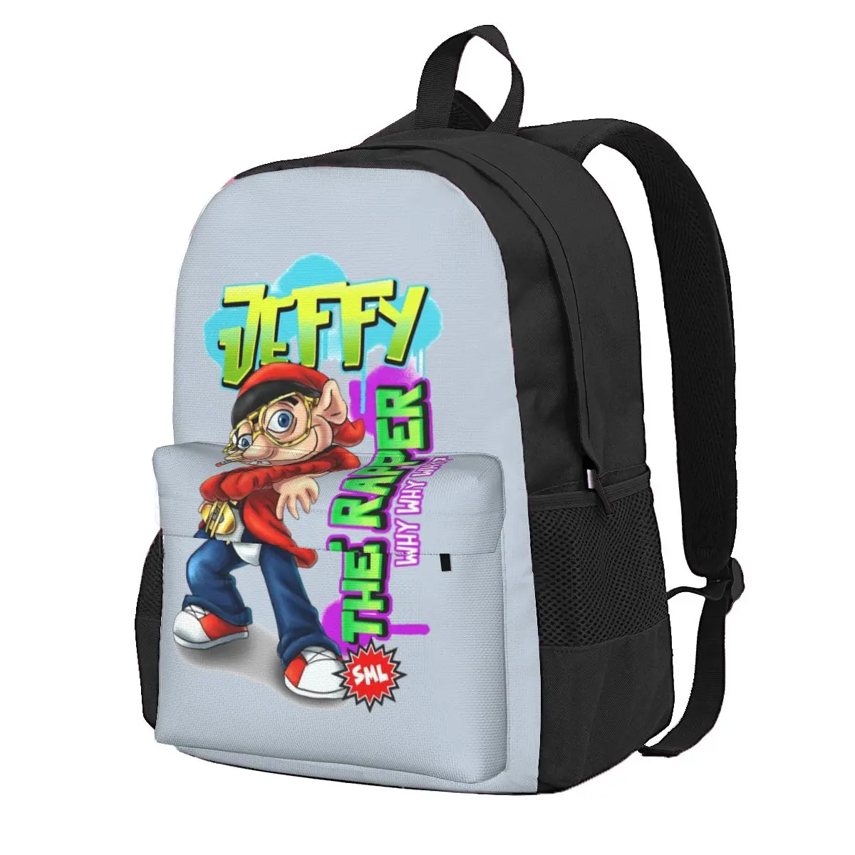 

Jeffy The Rapper SML Character Student Backpack School Bag Hiking Travel Daypack for Men Women Fashion Bookbag Shoulder Bags
