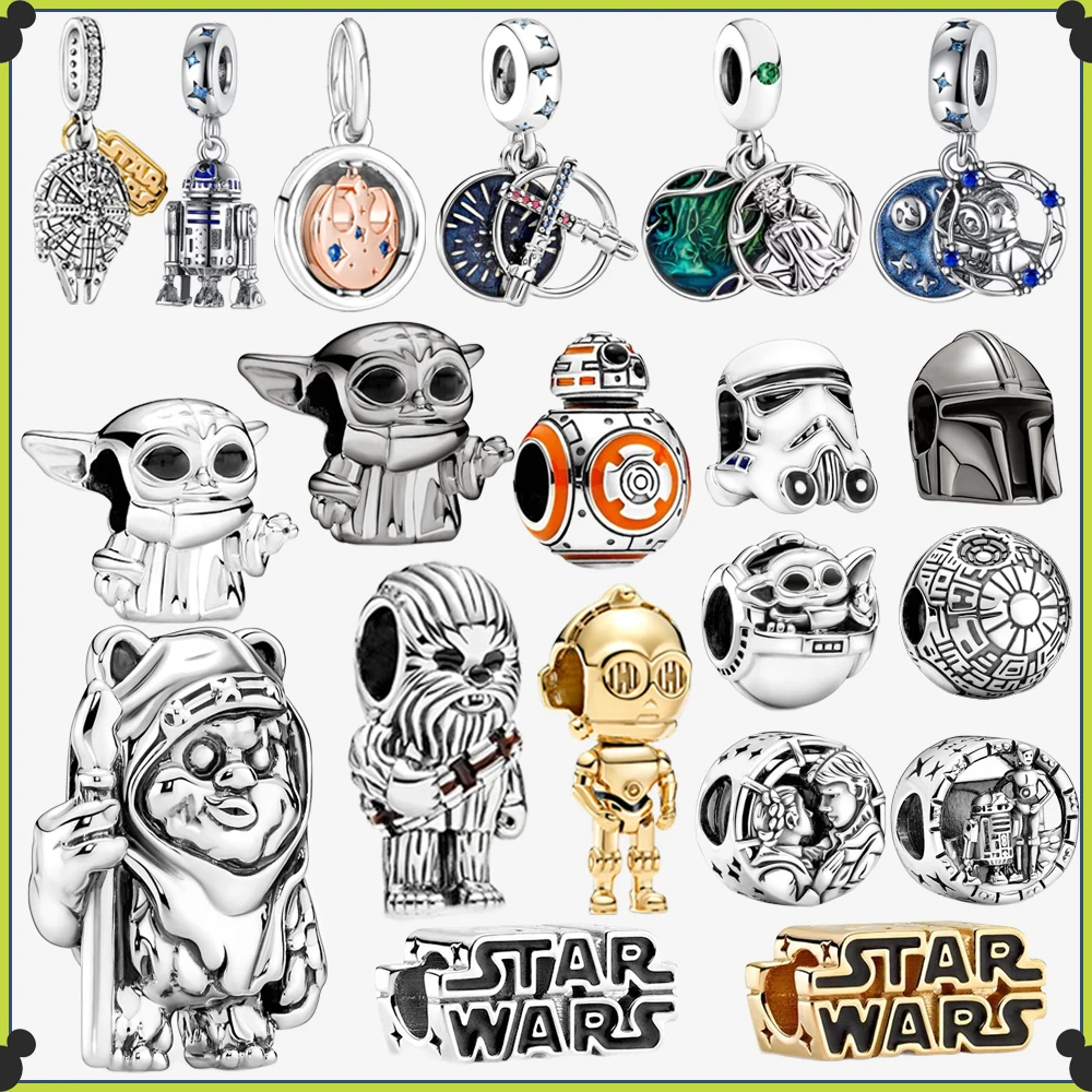 

Disney Дрод Дарт Вейдер Мастер Йода Стерлингового Серебра 925 пробы BB-8 Висячие Подвески Подходит Оригинальный Браслет Бусины Ювелирные Изделия DIY Подарок